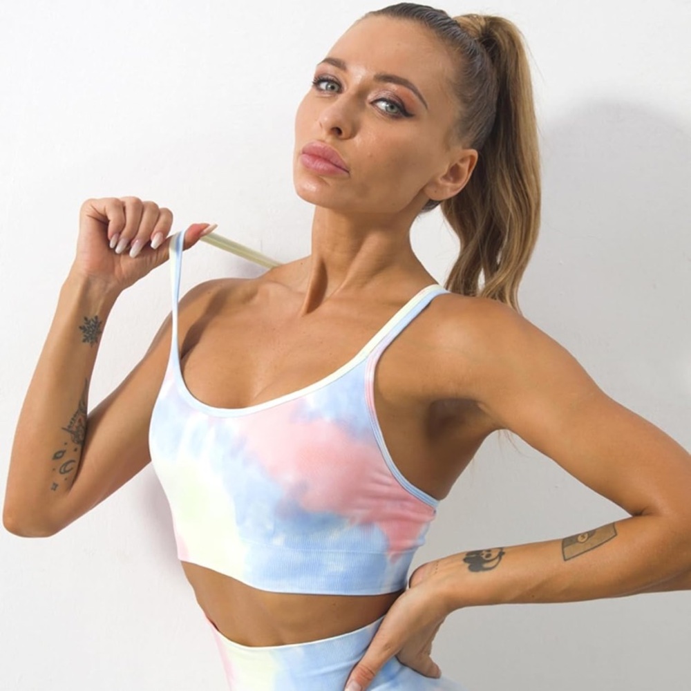 NWT No Label Size S Pastel Seamless Sports Bra